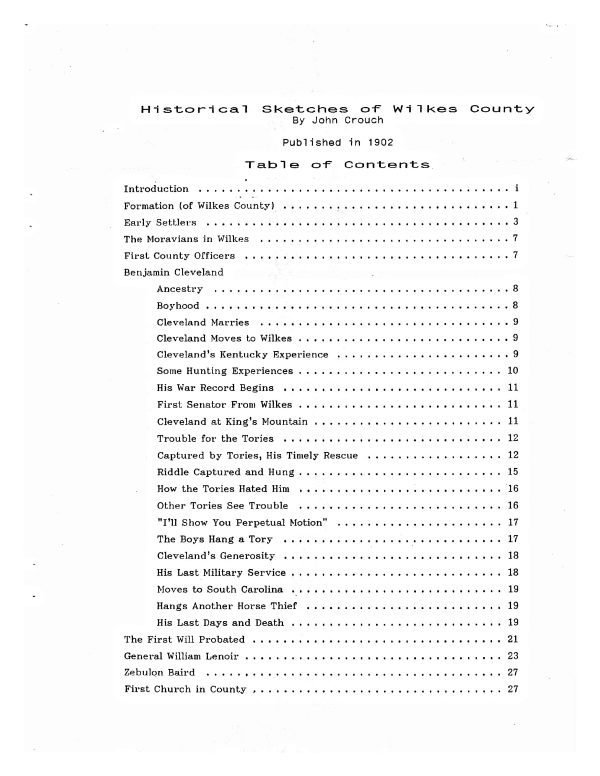 Historical Sketches of Wilkes with Index - Paperback - Image 2